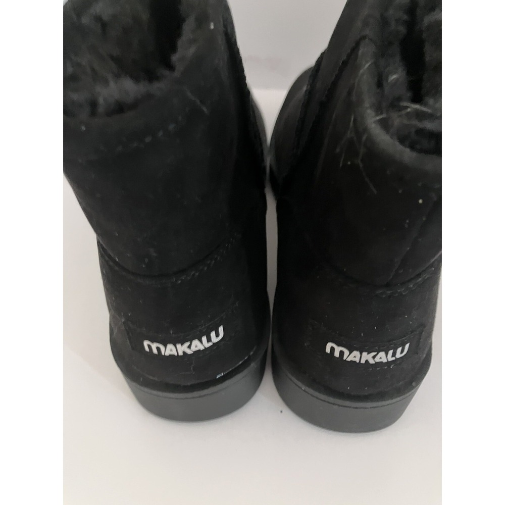 NEW Makalu Ankle Boots‎ Sz 9  Black Faux Fur Lined Pull-On cabin core